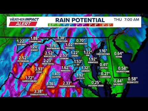 Weather Impact Alert for rain Tuesday