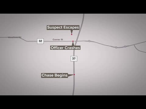 Noblesville police officer injured in crash during police chase