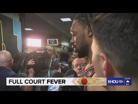 Houston's J'Wan Roberts speaks after the Final Four victory
