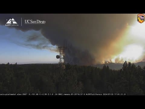Large wildfire creates swirling vortex in California