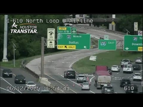 Traffic alert: Lost load shuts down ramp from North Loop to northbound lanes of I-45
