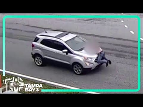 Florida woman drives with person hanging onto her hood after hit-and-run crash