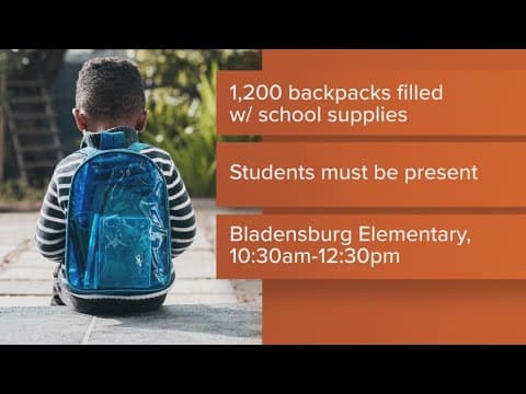 Prince George's County elementary school set to give backpacks away tomorrow