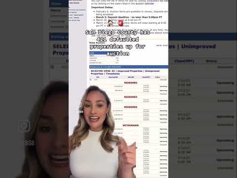 There are 421 properties available this year in San Diego County up for auction due to unpaid taxes