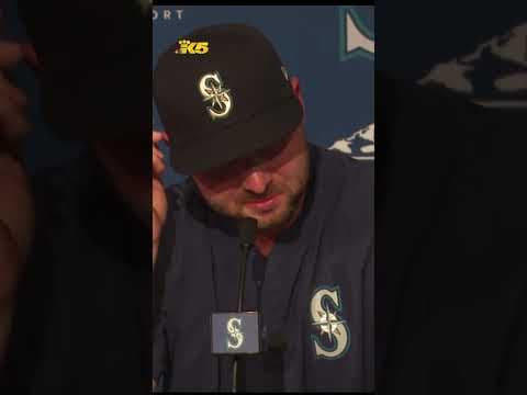Mariners catcher Cal Raleigh gets choked up when thanking his family. #classact #gratitude