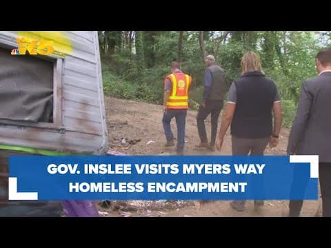 Gov. Inslee visits Myers Way homeless encampment, highlights Right of Way Safety Initiative