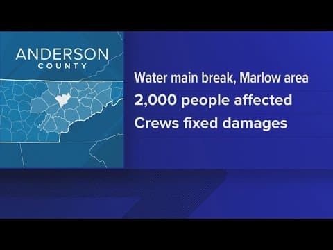 Water boil advisory lifted 2 days after Anderson County water main break