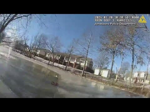 Arkansas police officer rescues child from icy pond