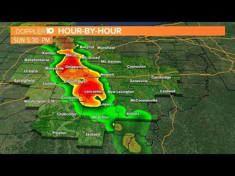 2 waves of severe storms headed to central Ohio bringing threat of damaging winds, flooding