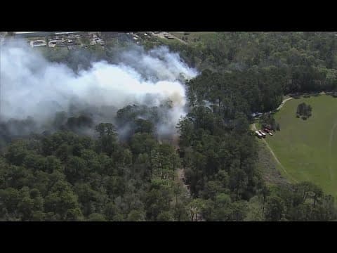 Brush fire turns into controlled burn, shutting down north Houston Park