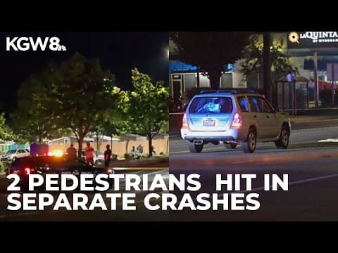 2 pedestrians hit in separate crashes in Portland Sunday night