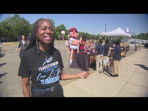 Commanders back-to-school event at Cora Rice Elementary School in Maryland