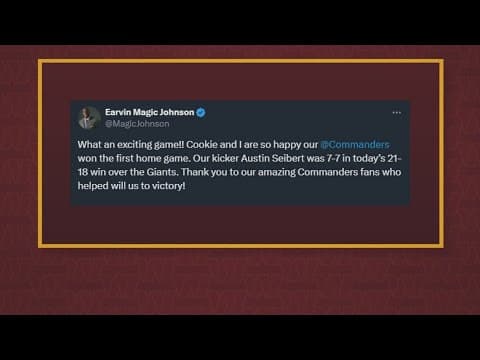 Magic Johnson, fans react to Commanders first win