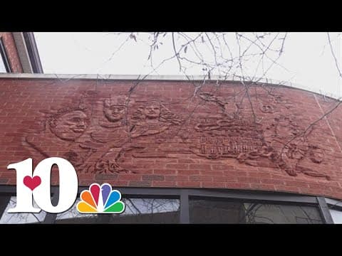 Mural on Frieson Black Cultural Center building depicts a timeline of Black History