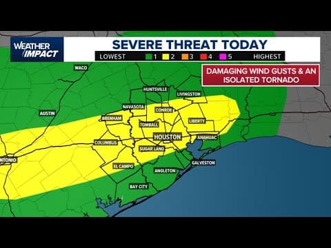 Live Radar: Damaging winds, heavy downpours expected across the Houston area this afternoon