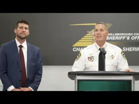 Florida Attorney General holding news conference in Tampa