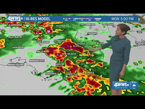 Severe Weather update: Heavy rain, strong winds threaten southeast Louisiana on Monday