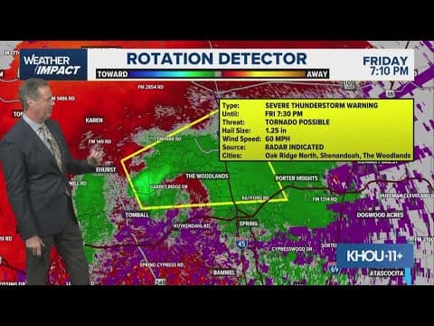 Chief Meteorologist David Paul is tracking severe storms in Montgomery and Harris counties