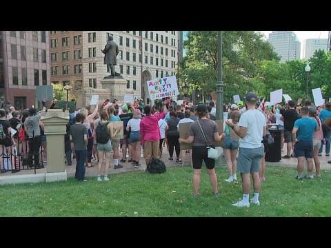 Protesters march in downtown Columbus over Roe v. Wade decision, death of Jayland Walker