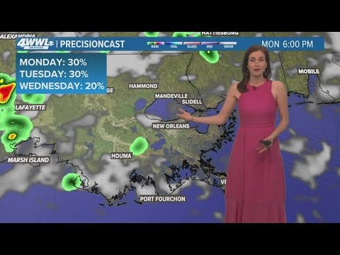 New Orleans 10pm Weather: More heat Monday with a chance for storms