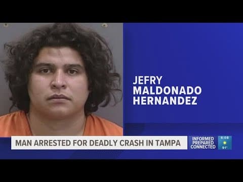 Police: Man arrested after deadly crash that shut down Tampa roadway for hours