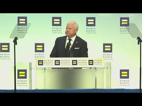 Tim Walz speaks at human rights gala in DC amid protests over Gaza war