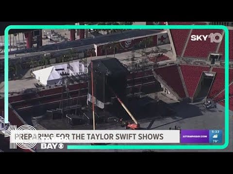 Crews begin setting up Raymond James Stadium for Taylor Swift concert in Tampa