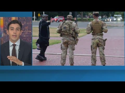 National Guard troops patrol DC as protests erupt over armed presence