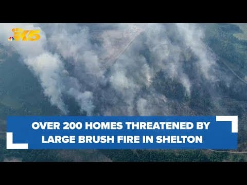 'Many' homes threatened by large brush fire in Mason County