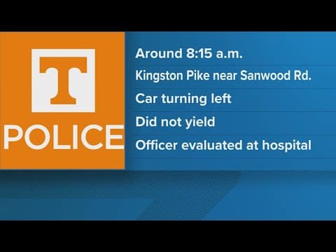 UT police officer injured after crash in West Knoxville