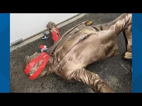 Trump-Epstein statue retrieved but not back on the National Mall