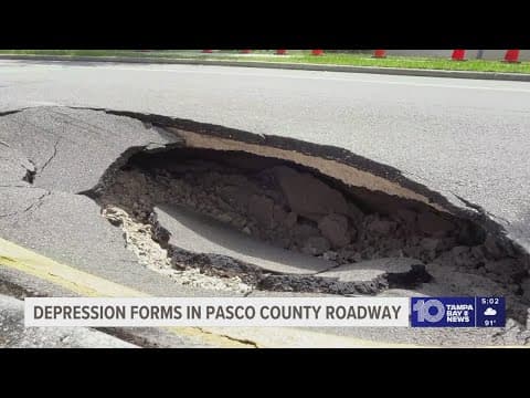 Possible sinkhole shuts down roadway in Pasco County