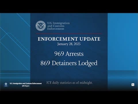ICE reports 969 undocumented migrants arrested across U.S. on Tuesday