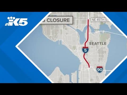 Northbound I-5 to close through downtown Seattle during busy summer weekend