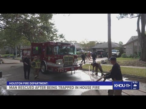 HFD: Man hospitalized after being trapped in SE Houston house fire