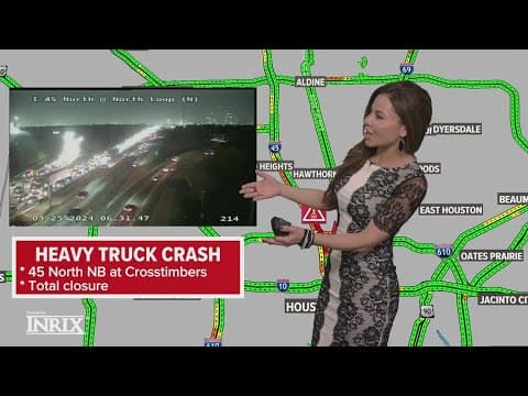 Crash involving a heavy truck reported on North Freeway near Crosstimbers