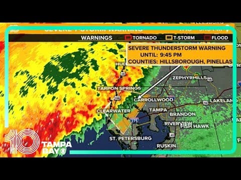 Weakening line of storms continues making its way inland