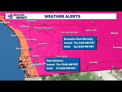 Excessive Heat across San Diego County for the rest of the week
