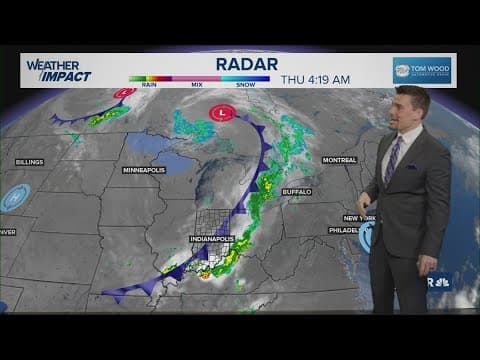 Rain ending this morning across Indiana, but a 2nd front will bring more showers tomorrow