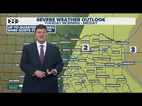 DFW Weather: Rain possible Sunday, severe weather possible Tuesday morning