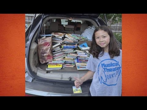 Girl scout brings hundreds of books to children with cancer to read | Get Uplifted