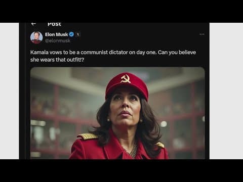 Elon Musk posts fake Kamala Harris image, violates 'X' policy