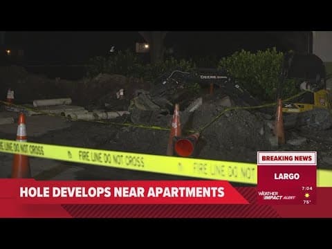 Largo apartment residents evacuated after broken water pipe leads to hole opening up
