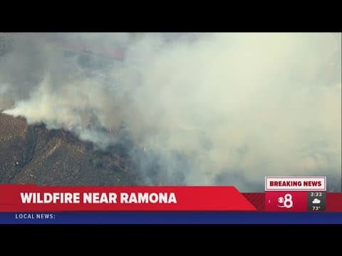 Fire ignites in northeast San Diego County east of Ramona, evacuation warnings issued