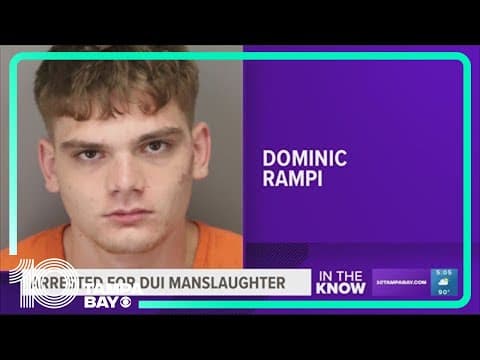 Teen arrested for DUI manslaughter in Pinellas County