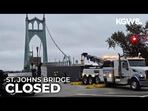 Semi-truck loses load, shuts down St. Johns Bridge in Portland