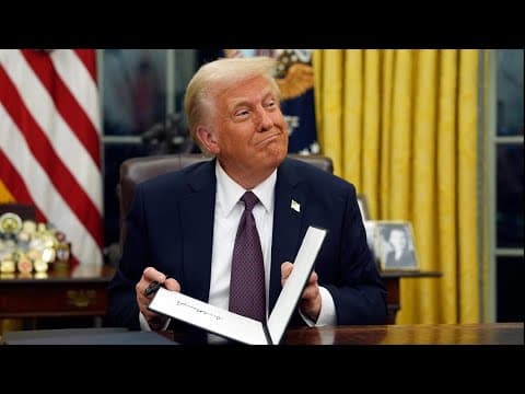 President Trump signs series of executive orders on first day in office
