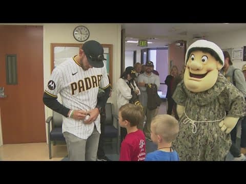 San Diego Padres visit Wounded Warriors, Navy Gold Star families at Naval Medical Center San Diego