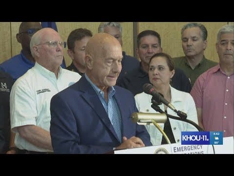 Houston Mayor John Whitmire, with city and state leaders, talks about recovery from Beryl