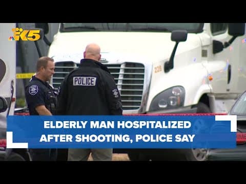 Elderly man hospitalized after shooting, police say